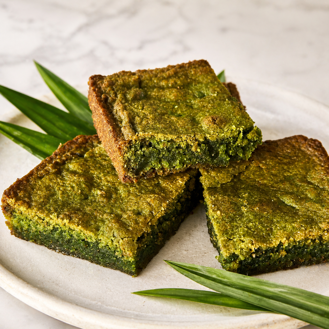 GREENIES - pandan ginger brownie