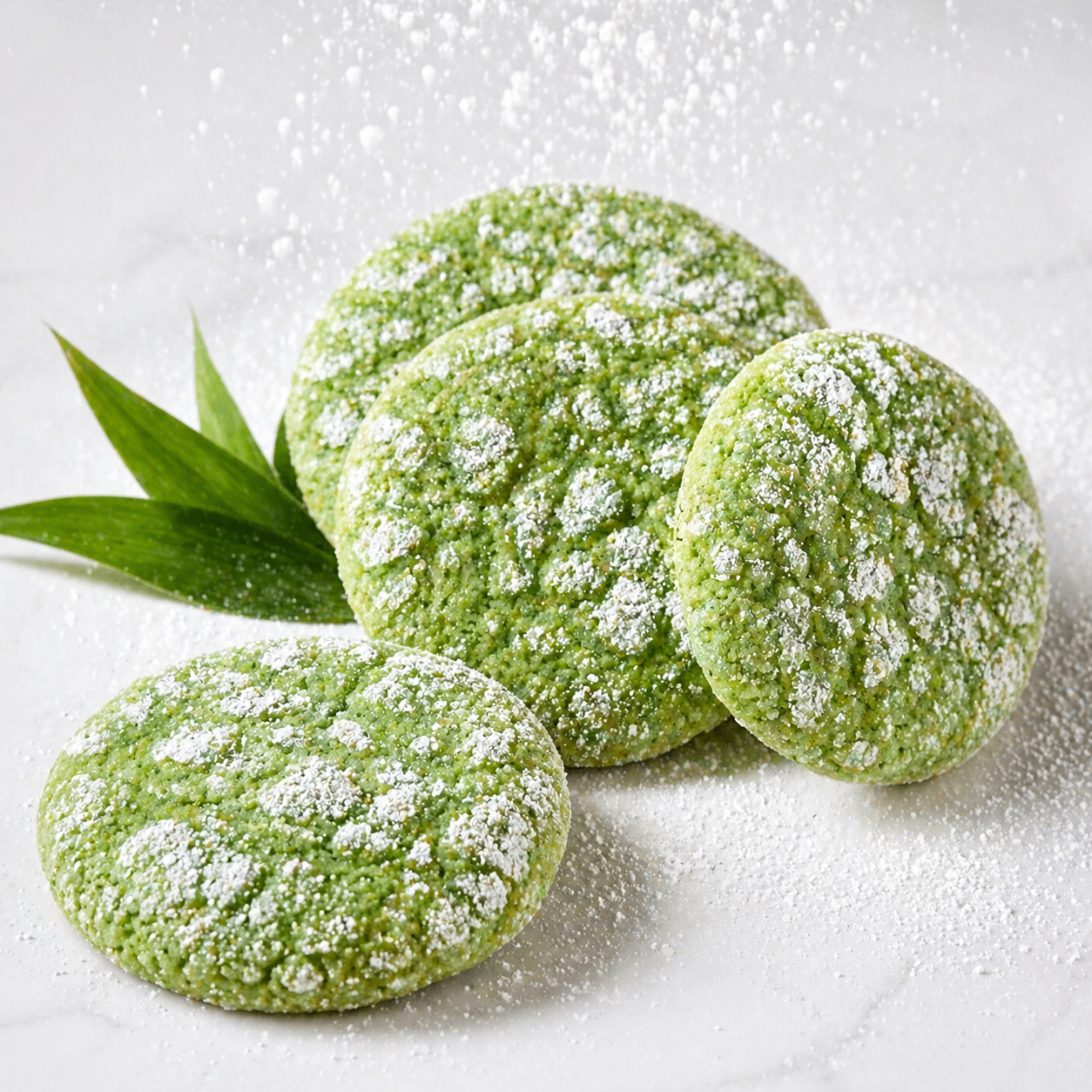 GROOKIES - pandan crinkle cookies