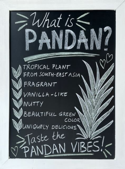 Chalkboard explanation of pandan
